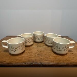 VTG Set of 5 Temper-Ware by Lenox “Merriment” Pattern Tea Cups